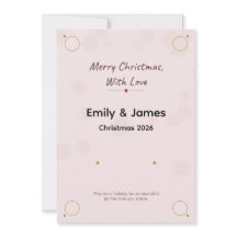 Carte de vœux de Noël pour couples en écriture élé
