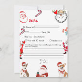 Carte de voeux de Noël pour enfants père Noël (Devant)