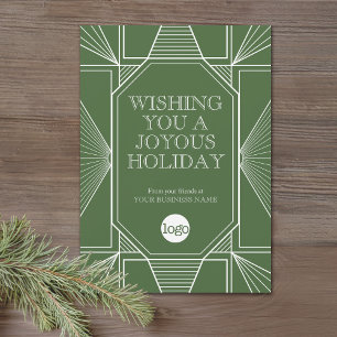 Carte de vœux de Noël pour entreprise Art Déco Ver