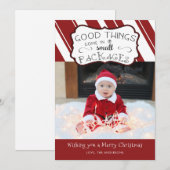 Carte de vœux de Noël pour la première photo de bé (Devant / Derrière)