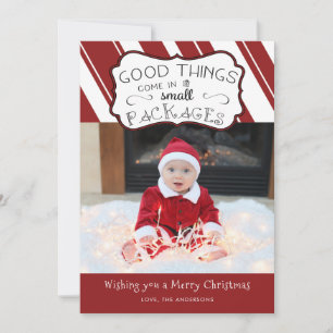 Carte de vœux de Noël pour la première photo de bé