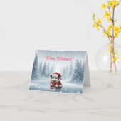 Carte de vœux de Noël pour opossum (Fleur jaune)