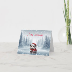 Carte de vœux de Noël pour opossum