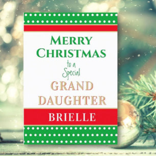 Carte de vœux de Noël pour petite-fille personnali