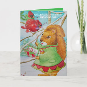 Carte de vœux de Noël pour petites filles