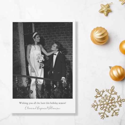 Carte de vœux de Noël pour photo de mariage modern