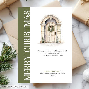 Carte de vœux de Noël pour porte neutre tendance