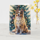 Carte de voeux de Noël Puli Dog (Fleur jaune)