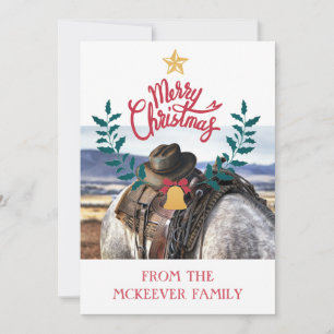 Carte de vœux de Noël Ranch familial rustique