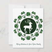 Carte de voeux de Noël Reindeer Floral Wreath (Dos)