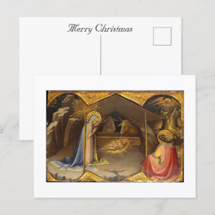Carte de vœux de Noël représentant la Nativité