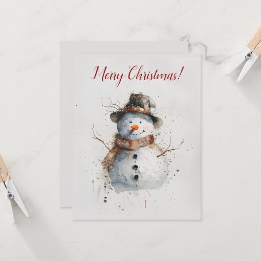 Carte de voeux de Noël rétro (Devant/Arrière en situation)