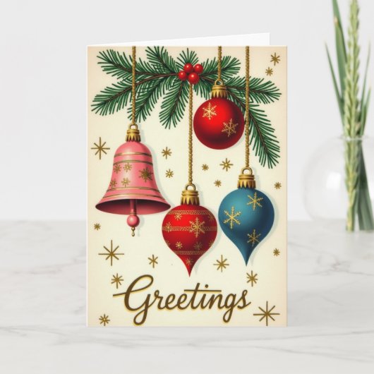 Carte de vœux de Noël rétro (Devant)