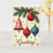 Carte de vœux de Noël rétro (Fleur jaune)