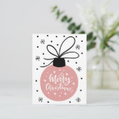 Carte de voeux de Noël rose (Debout devant)