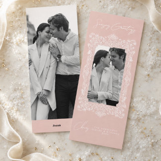 Carte de vœux de Noël rose capricieux pour photo d