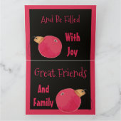 Carte de voeux de Noël rose et noir (Intérieur)