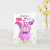 Carte de voeux de Noël Rose Pigs (Fleur jaune)