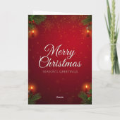 Carte de vœux de Noël rouge et or festive (Dos)