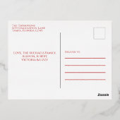 Carte de voeux de Noël Rouge Méry avec un collage  (Verso)