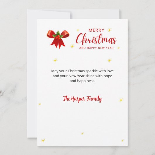 Carte de vœux de Noël Ruban de gui (Dos)