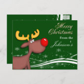 Carte de voeux de Noël Rudolf (Devant / Derrière)