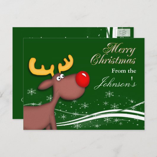 Carte de voeux de Noël Rudolf (Devant / Derrière)