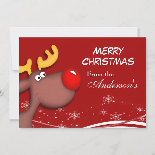 Carte de voeux de Noël Rudolf (Devant)