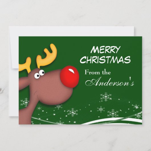 Carte de voeux de Noël Rudolf (Devant)