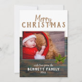 Carte de vœux de Noël rustique avec pin (Devant)