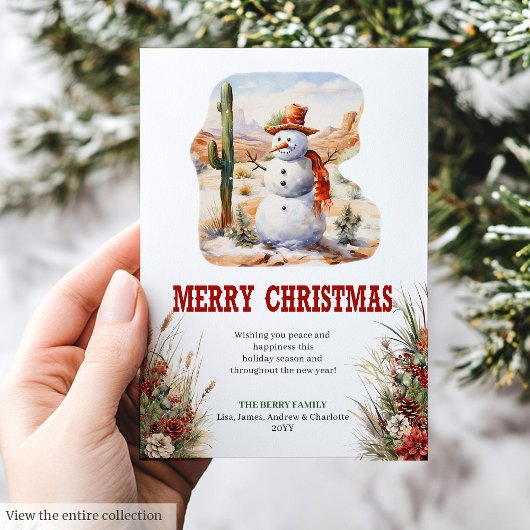 Carte de vœux de Noël rustique de la prairie à tél