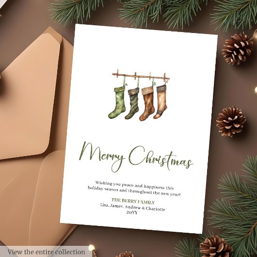 Carte de vœux de Noël rustique éditable