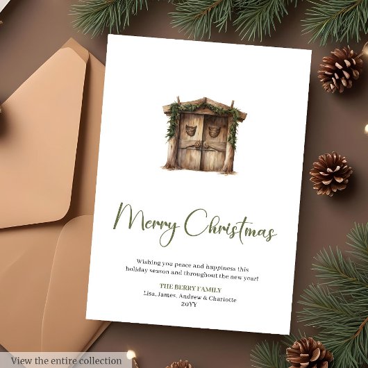 Carte de vœux de Noël rustique éditable et chaleur