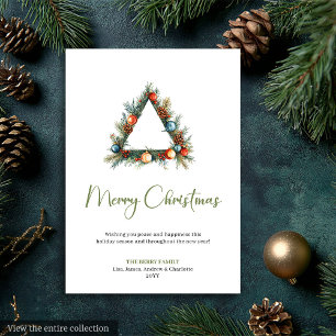 Carte de vœux de Noël rustique moderne Boho aquare