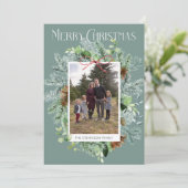 Carte de voeux de Noël Rustique Photo (Debout devant)