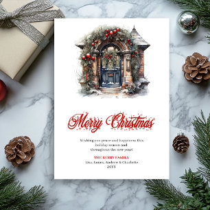 Carte de vœux de Noël scène cosy créateur