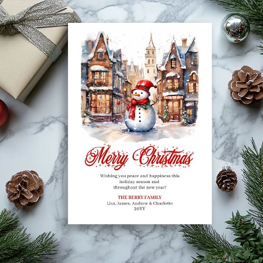 Carte de vœux de Noël scène de vacances classique