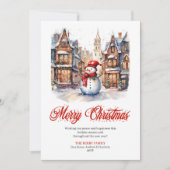 Carte de vœux de Noël scène de vacances classique (Devant)