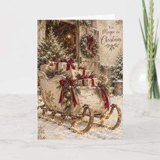 Carte de vœux de Noël - Scène vintage - V3