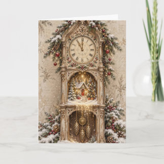 Carte de vœux de Noël - Scène vintage - V6