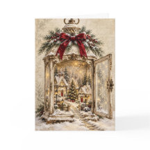 Carte de vœux de Noël - Scène vintage - V7