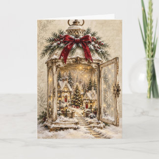 Carte de vœux de Noël - Scène vintage - V7