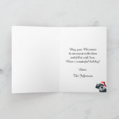 Carte de voeux de Noël Schnauzer Chien Santa Hat (Intérieur)