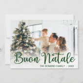 Carte de vœux de Noël Script Buon Natale Photo (Devant)