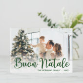 Carte de vœux de Noël Script Buon Natale Photo (Debout devant)