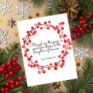 Carte de vœux de Noël selon Matthieu 5:3 Écriture