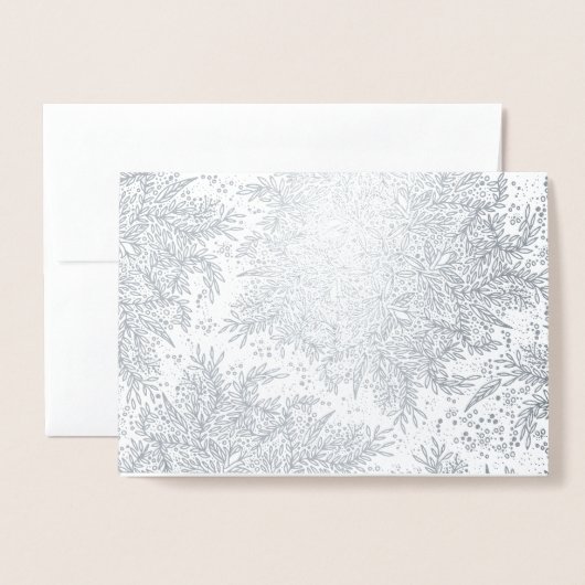 Carte de voeux de Noël Silver Kraft Foil (Devant avec enveloppe)