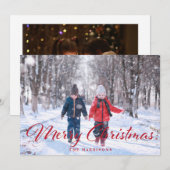 Carte de vœux de Noël simple et joyeuse avec photo (Devant / Derrière)