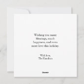 Carte de voeux de Noël simple photo (Dos)