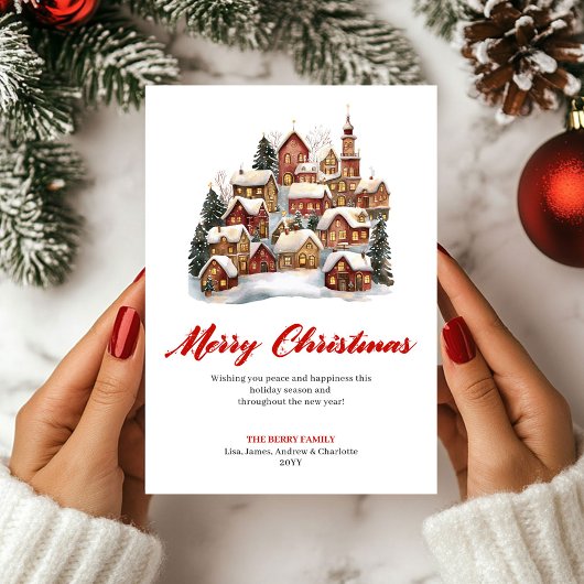 Carte de vœux de Noël Simple Scène de Fêtes